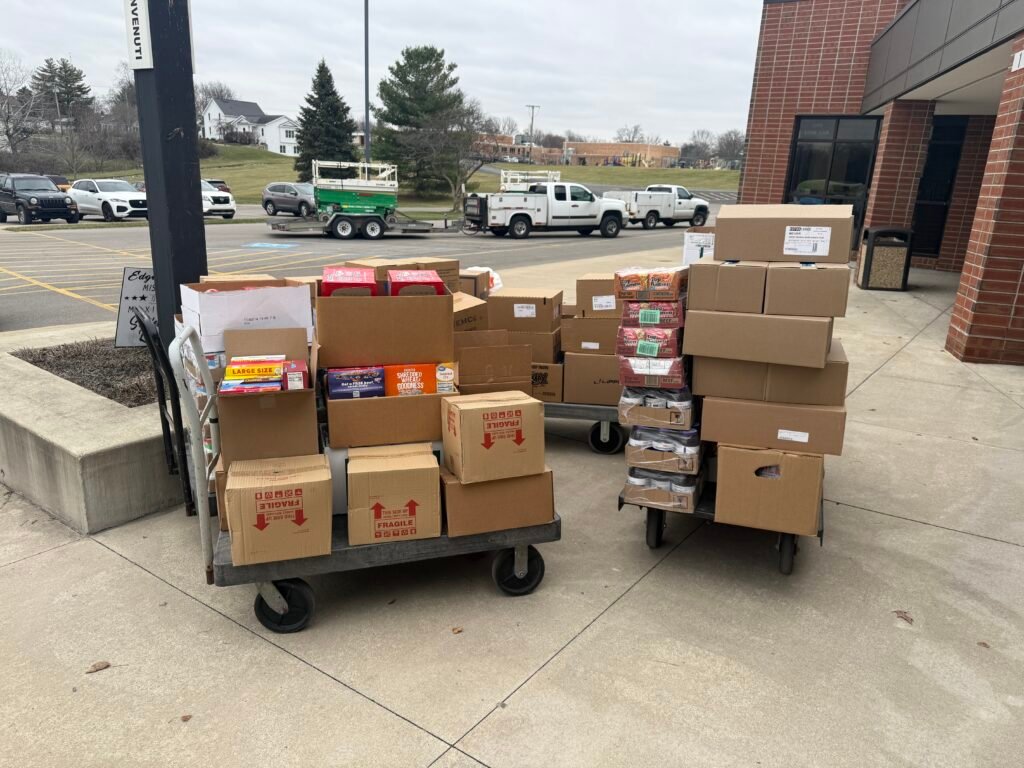 together we feed them all 2 stacks of food for food drive